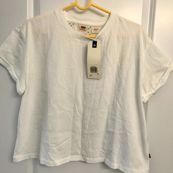 Crochet Lace Back Short Sleeve Top White -… - Picture 2 of 9